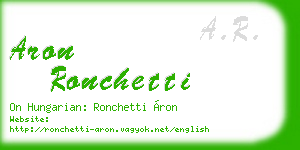 aron ronchetti business card